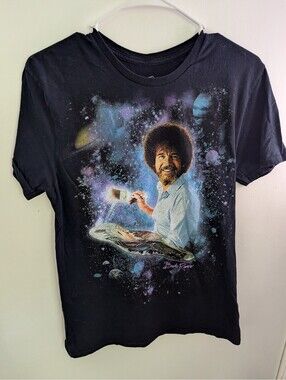 Bob Ross Galaxy Painting Space Graphic T-Shirt